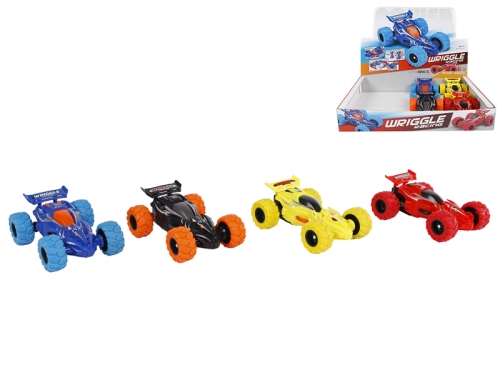 4asstd color 13cm plastic friction powered spinning racing car 8pcs in DBX