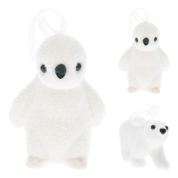 POLE ANIMAL 8CM FLOCKED WHITE
