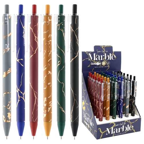 Ballpoint pen JUNIOR Marble, nib 1,0 mm, Semi-Gel blue refill (mix of colours)