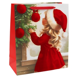 Gift bag with a Christmas scene, 42x48x16 cm, assorted/1 pc (1)