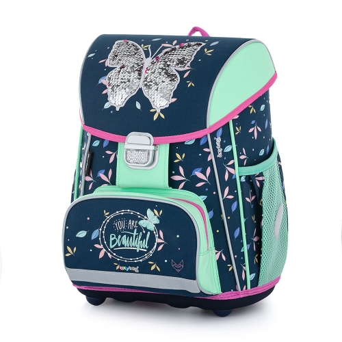školská taška premium motýľ