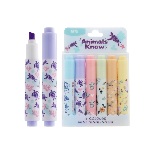 Highlighter M&G Mini Animals Know - set of 6 pcs