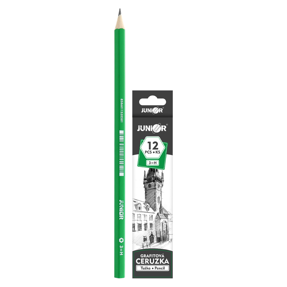 Ceruzka grafitová JUNIOR šesťhranná - tvrdosť H (č.3)