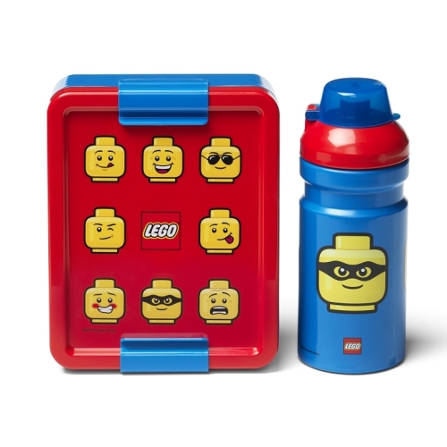LEGO ICONIC Classic desiatový set (fľaša a box) - červená/modrá