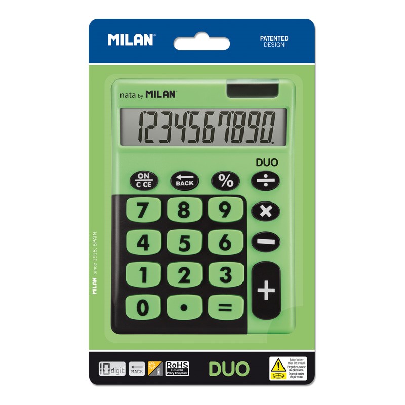 Calculator MILAN DUO 10-digit green - blister (1)