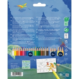 Faber-Castell Dino Colour Classic crayons set 18+6 Neon and Metallic - Dino