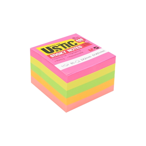 Blok lepiaci M&G 51x51 mm (5 neónových farieb v balení)