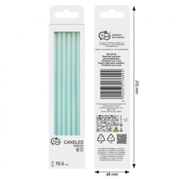 Cake candle - light blue pearl 15,5 x 0,44 cm (8 pcs) (2)