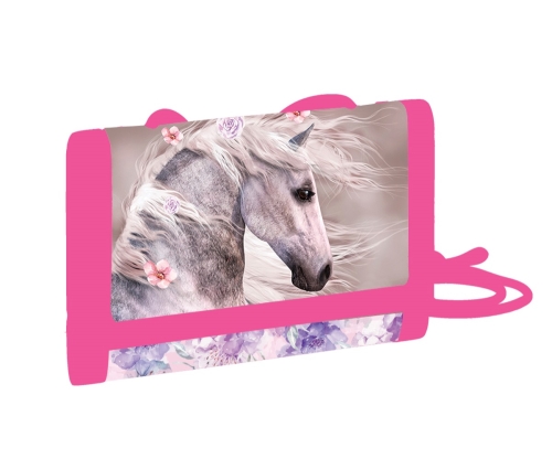 Children's textile wallet romantic horse