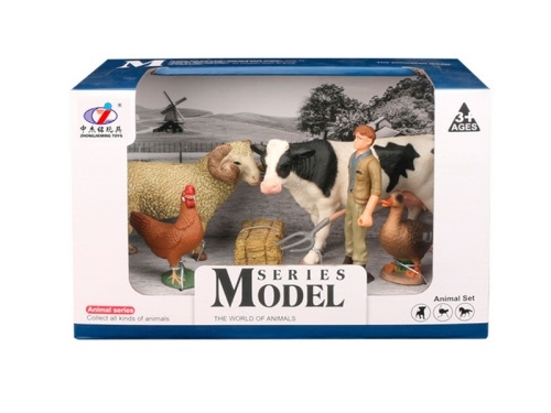 Plastic cow with ram and accessories in OTB