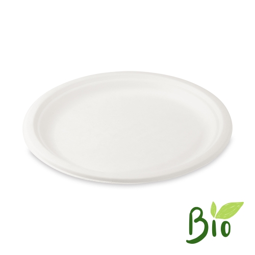 Round plate ORGANIC sugar cane 26 cm, 50 pcs