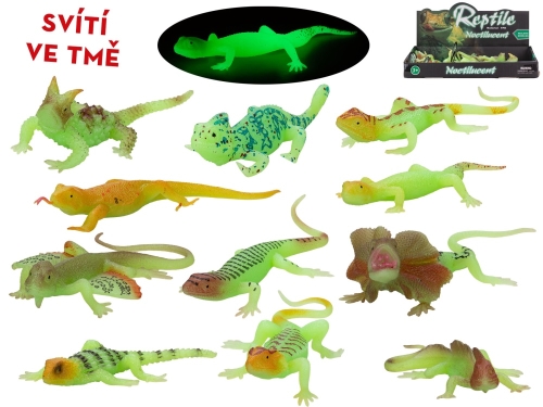 12asstd 13-16cm plastic glow in the dark reptile 12pcs in DBX