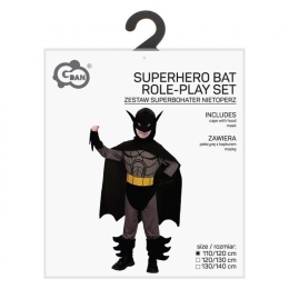 Children's superhero costume set featuring a bat (hooded cape, mask), size 110/120 cm (2)