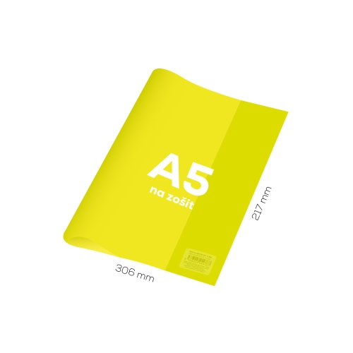 Obal na zošit A5 PVC 306x217 mm Neon Color - transparentný/žltý