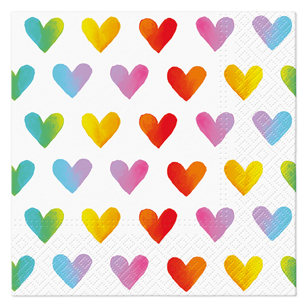 Obrúsky TaT 33x33cm Rainbow Hearts