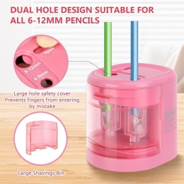Strúhadlo elektrické EAGLE EG-5161 USB, dva otvory - ružová (5)
