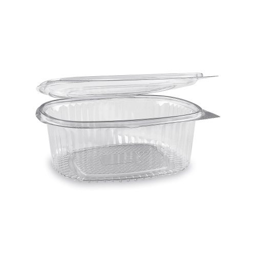 Oval transparent tub with lid 1000ml (PET) 50 pcs