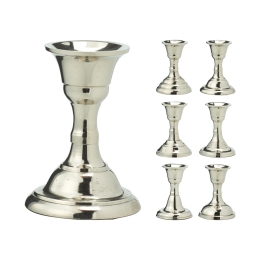 Svietnik kovový 8 cm, strieborná farba, mix/1ks