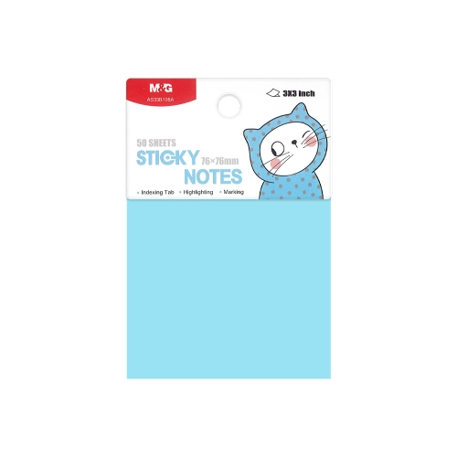 M&G adhesive block 76x76 mm (50 pcs.) light blue