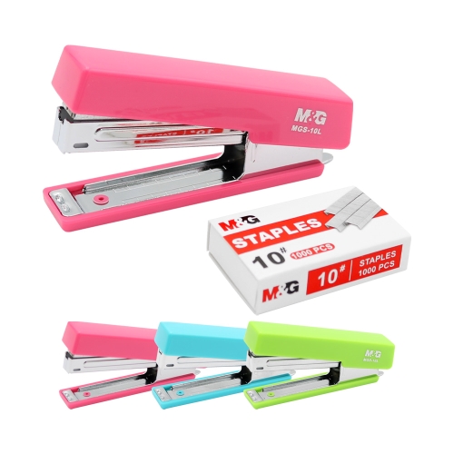 Stapler M&G MGS-10L up to 12 sheets + staples (mix of 3 colours /price 1pc)