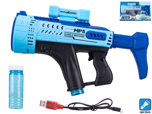 1style only (white-blue) 44cm plastic BO "try me" MP5 bubble fun gun w/light in OTB