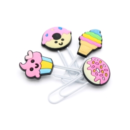 Decorative Clip / Bookmark: Donut & Ice Cream, 7 cm (set of 4) (1)