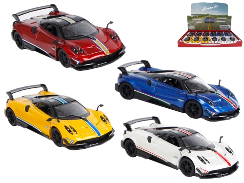4asstd color (red, yellow, white, blue)13cm 1:38 die cast pull back Pagani Huayra BC 12pcs