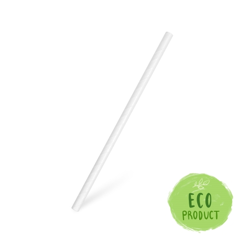 Paper straws JUMBO white 20 cm, 100 pcs