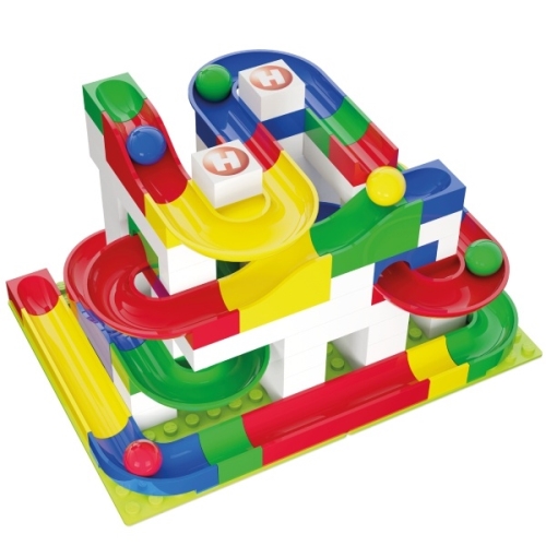 HUBELINO Ball track - set with Basic cubes 123 pcs