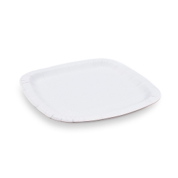 Paper plate square white 24 x 24 cm [100 pcs]