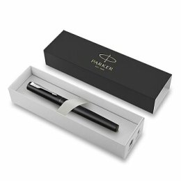 Roller Parker Vector XL Black, hrot F, čierna náplň (1)