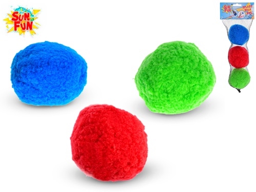 3pcs of 9cm Sun Fun water splash ball in net w/header