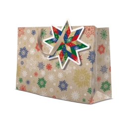 Darčeková taška PAW Fornir Star, horizontal - 33,5x26,5x13 cm