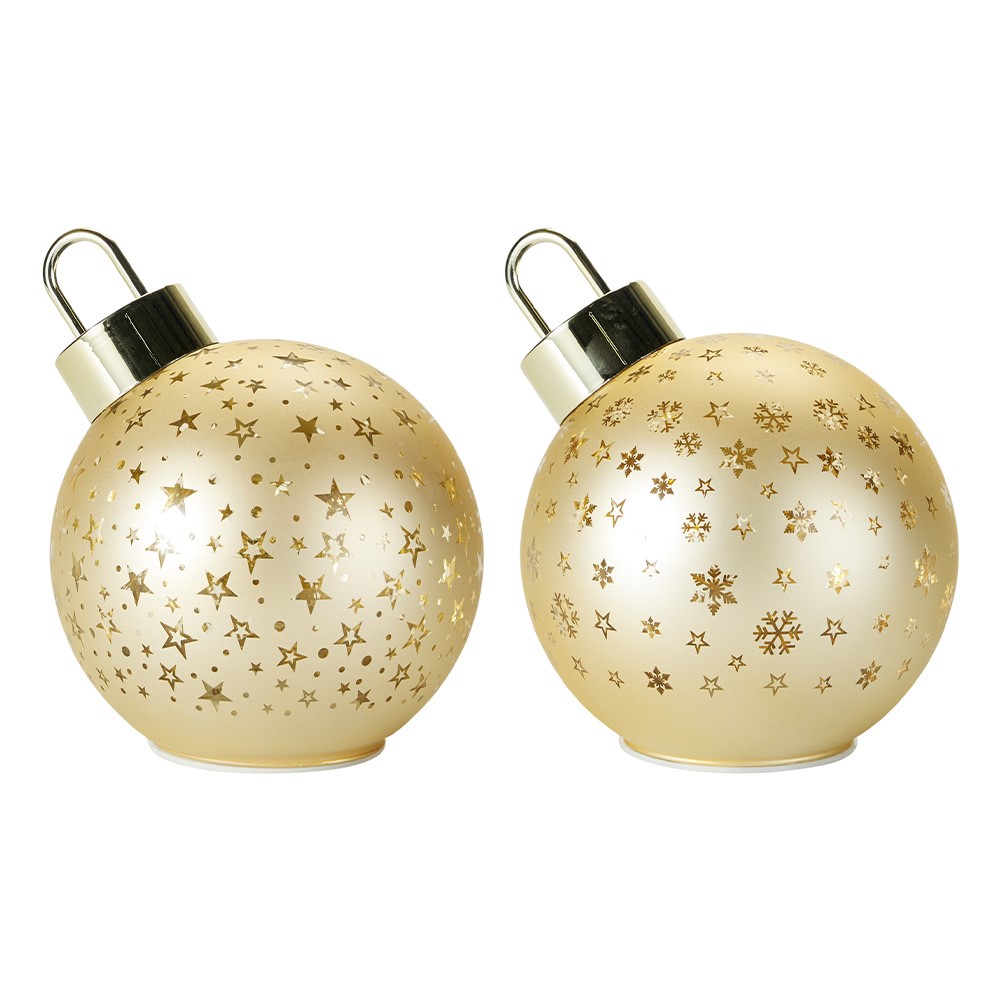 15 cm Christmas ornament with LED light, stands upright, gold, assorted colors/1 pc. (1)