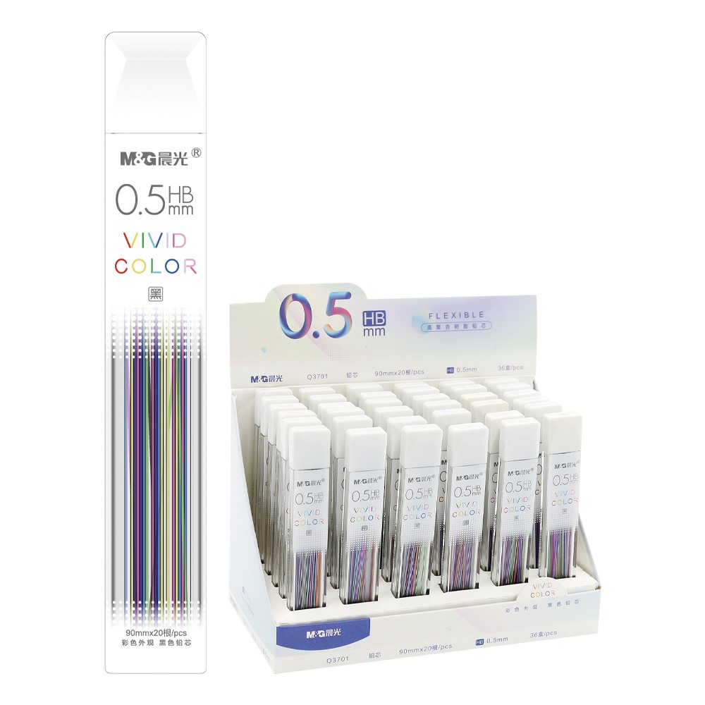 Graphite pencils M&G Vivid Color HB / 0.5 mm, colored surface, 20 pcs