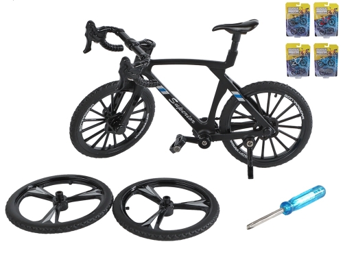 4asstd color 10,5cm die cast race bike w/space wheels on BC
