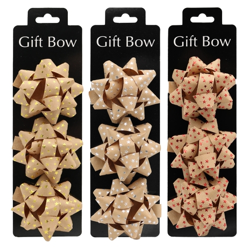 Rosette 70 mm, 3 pcs on blister (mix of 3 colours)