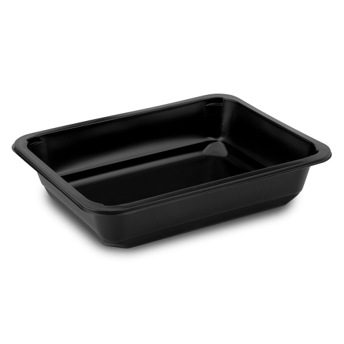 Menu bowl (PP) undivided black 227 x 178 x 50 mm [50 pcs]