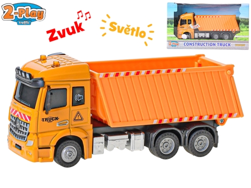 2-Play Traffic 17cm BO "try me" die cast pull back construction truck w/light and sound in