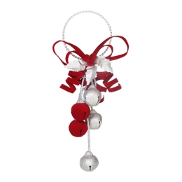Hanging decoration - Bell red/silver 28 cm, 1pc