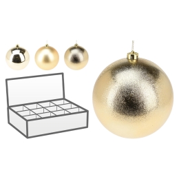 18 cm Gold Christmas Ball (Assorted / Price per piece)
