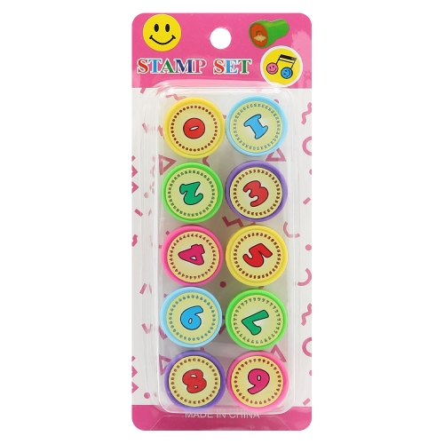 Children's stamps round, plastic (set of 10) digits