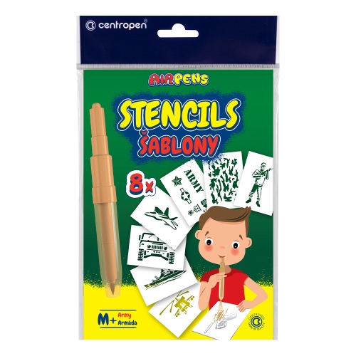 Paper templates CENTROPEN 9996/M Military motifs, set of 8 pcs