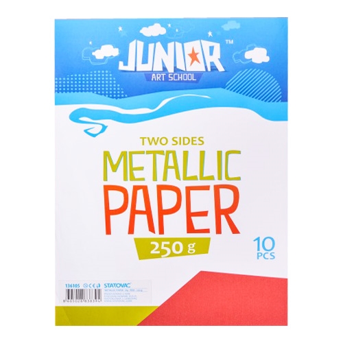 Decorative paper A4 Metallic red 250 g, set of 10 pcs