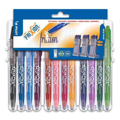 Roller rubber PILOT Frixion Ball 0.7 mm, Set2Go set of 12 pcs