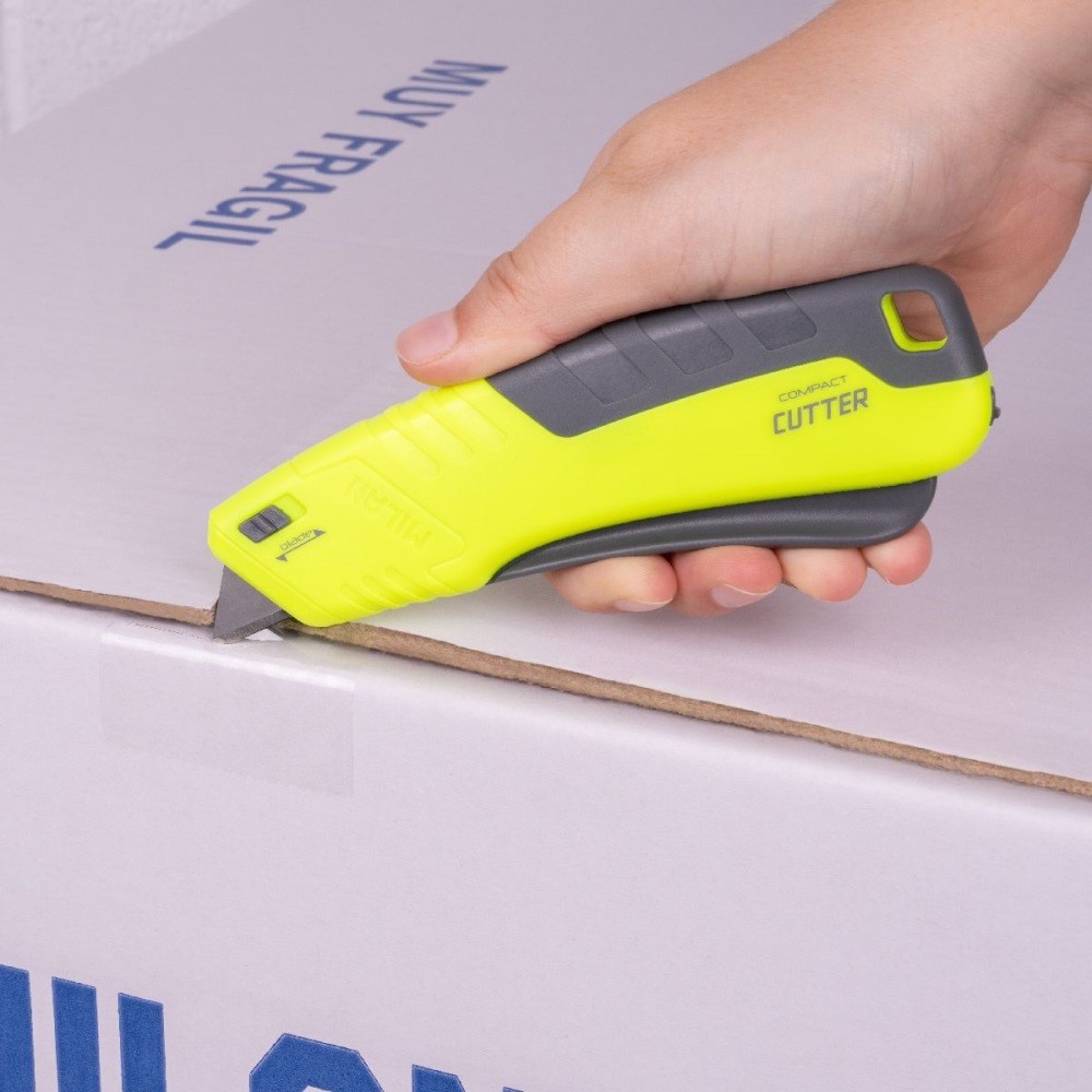 Blister with self-retracting cutter with metal blade COMPACT Acid series, yellow (1)