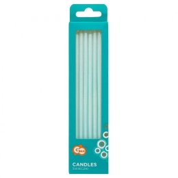 Cake candle - light blue pearl 15,5 x 0,44 cm (8 pcs) (1)
