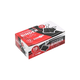 Klip binder/čierny JUNIOR, 19 mm, (1)
