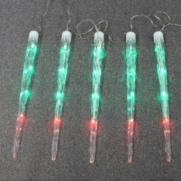 Dekoračné osvetlenie - reťaz 20 LED RGB - cencúle 5 ks, dĺžka 2,5 m (2)