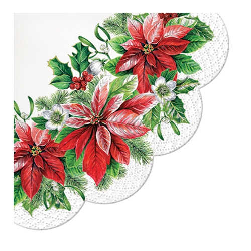 Obrúsky PAW R 32 cm Glory Poinsettia